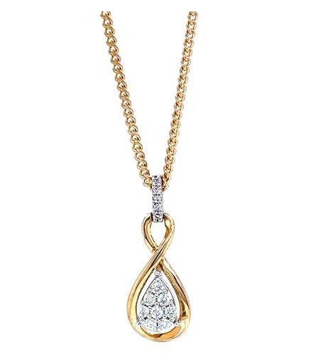 10ct YG Diamond Infinity Pendant TDW = 0.20ct