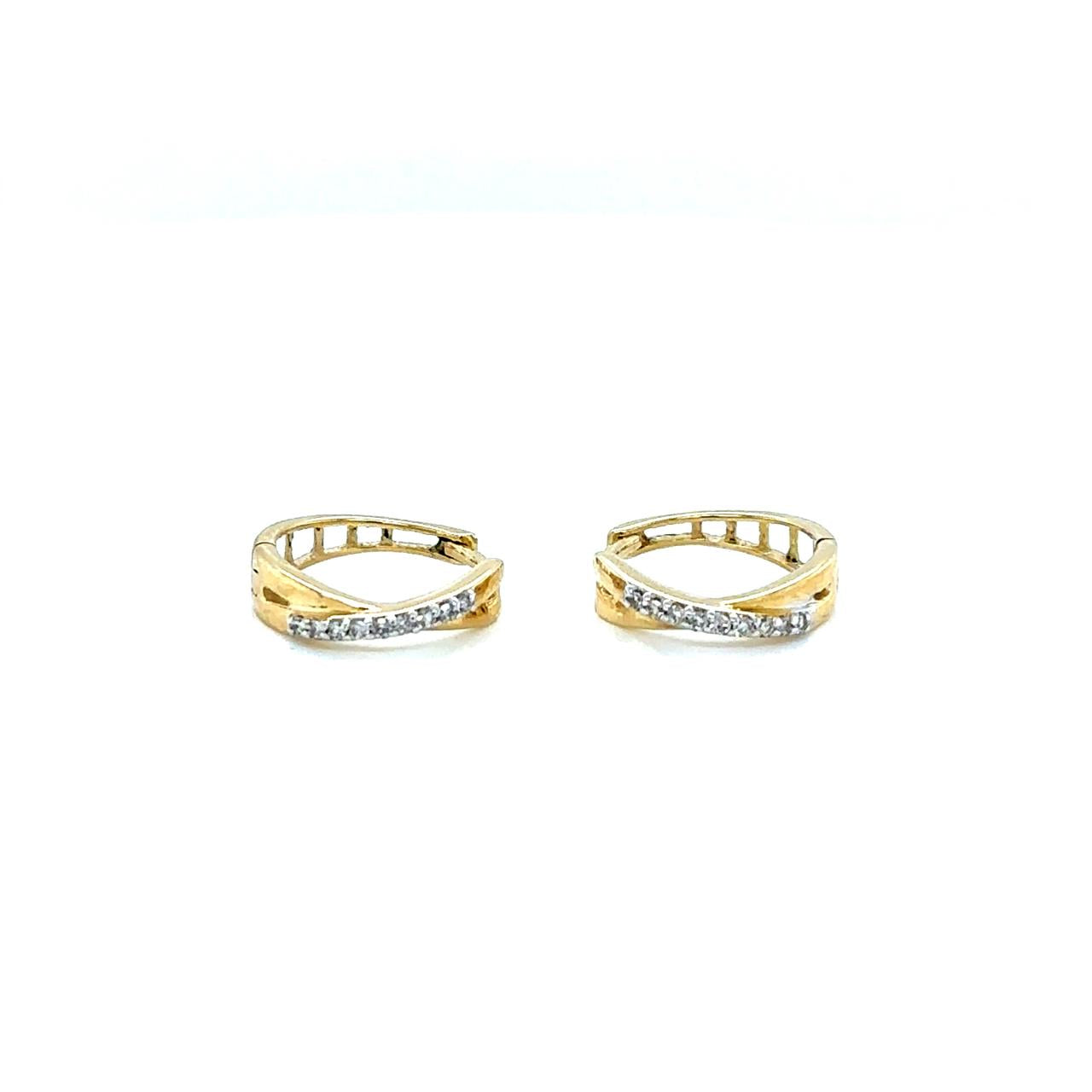 10ct Yellow Gold Diamond Huggies