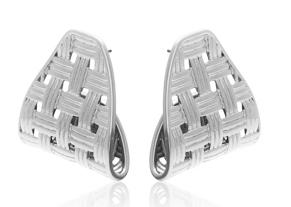 Lattice / Statement Earrings / Silver