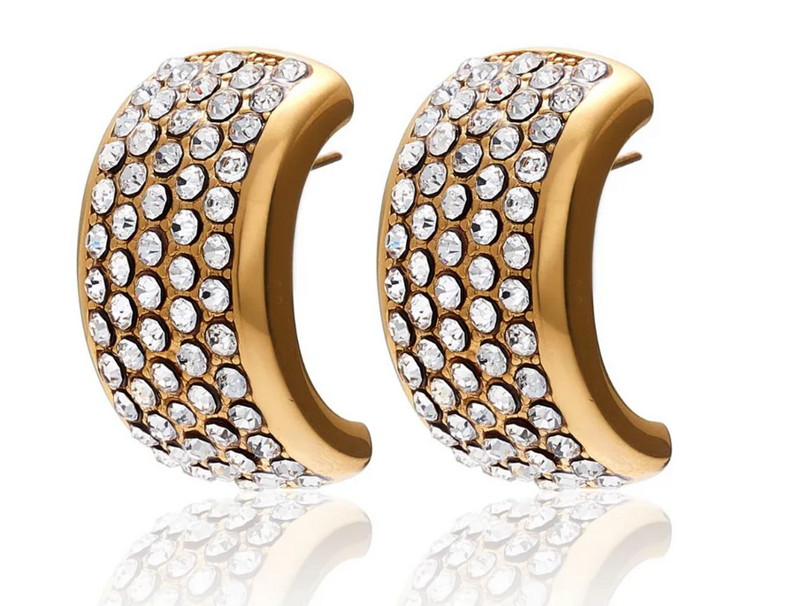 Diva / Statement Earrings / CZ + Gold