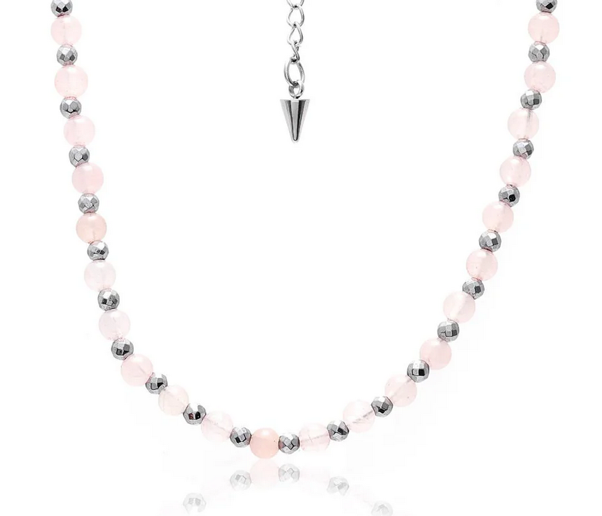 Rose / Necklace / Rose Quartz + Silver