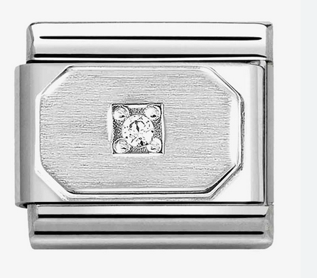 Rectangle with CZ Charm