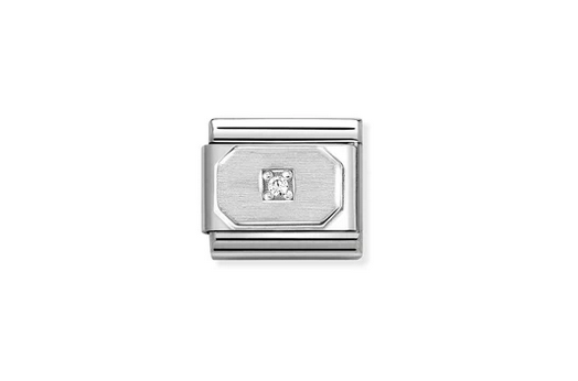 Rectangle with CZ Charm