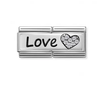 Love written with heart symbol