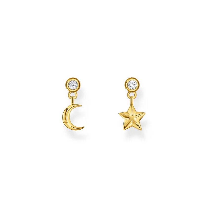 Star & Moon Studs - GP SS - CZ