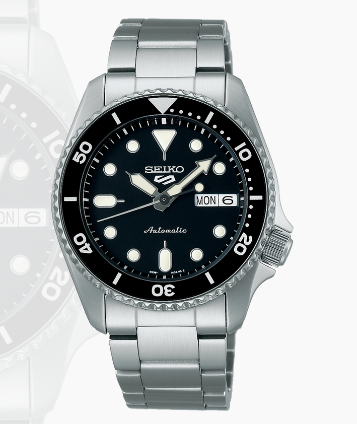 5 Sports SKX series - Black Dial - Stainless Bracelet