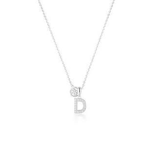 Luxury Letter "D" initial Pendant -SS