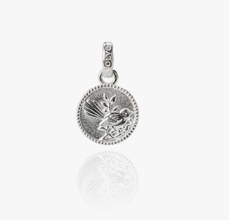 Fantail Coin Pendant Charm -SS (Friendly)