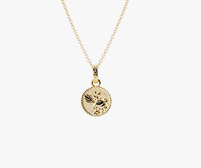 Fantail Coin Necklace (Friendly) - Gold Plated