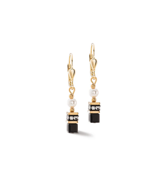 Princess Gold Black Earrings