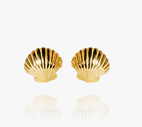 Mini Scallop Studs - (Iconic) - Gold Vermeil