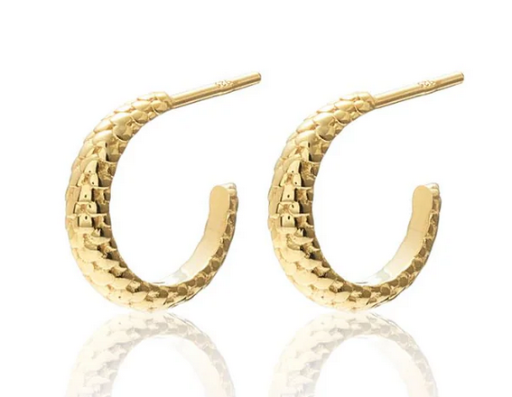 Small serpent textured hoop