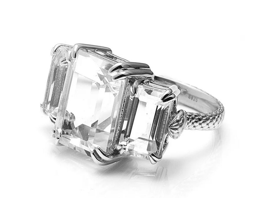 Temptation / Ring / Clear Crystal + Silver - Size US 8 - Large