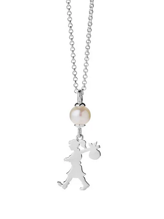 Girl and the Pearl Necklace Silver Cambridge Jewellers