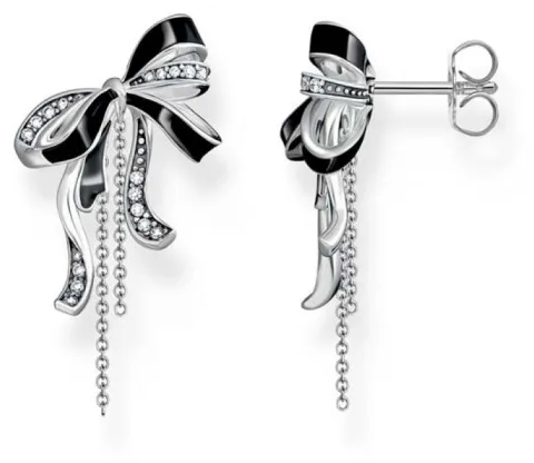 True Romance Bow Earrings - CZ - SS