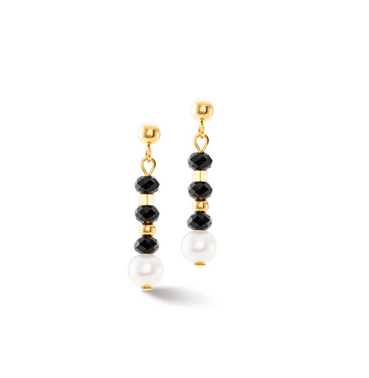Mystic Black Crystal Pearl Earrings