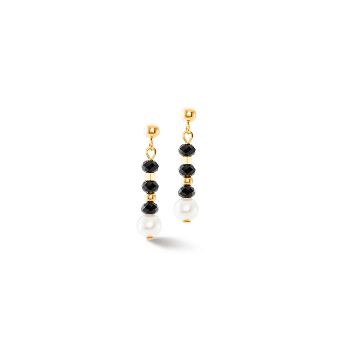 Mystic Black Crystal Pearl Earrings