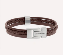 Casual Cole - Brown - triple stack leather bracelet - Medium