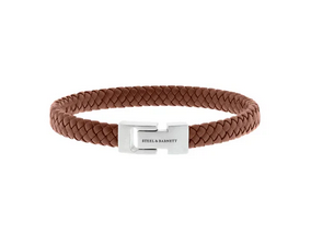 Archie - Peanut -  Braided Leather Bracelet - Small