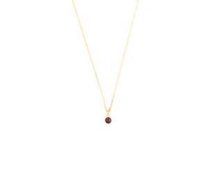 Natural Amethyst and Diamond February Pendant in Gold.