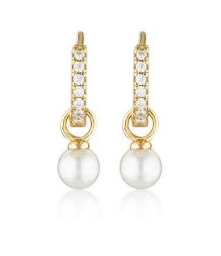 Baby Pearl Hoops - GP - CZ
