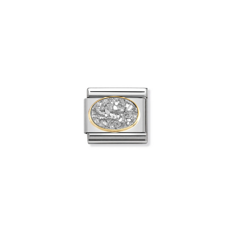 Sparkle Oval on stainless steel.