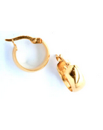 9ct Yellow Gold and Silver Bonded Plain Hoop Earrings