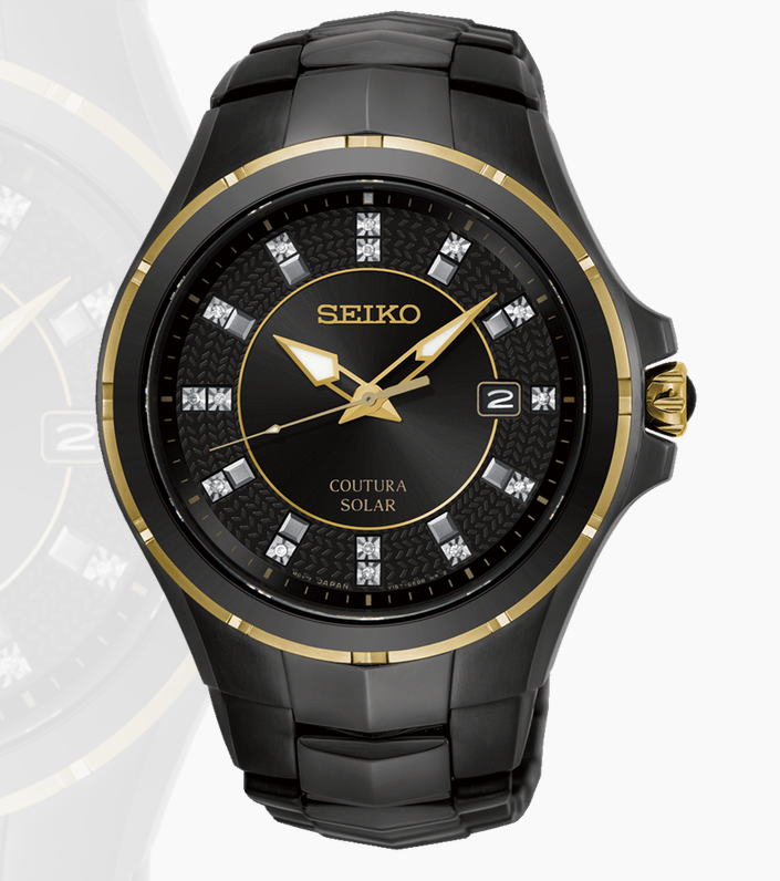 Coutura Mens Sports Watch - Black & Gold