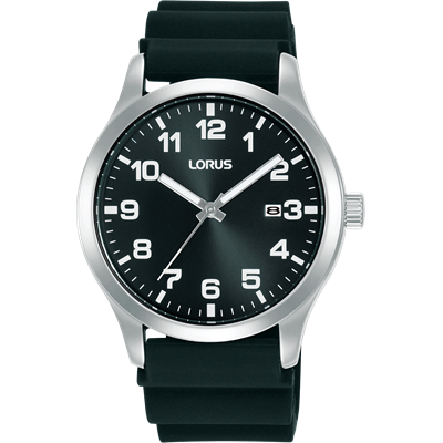 Gents Day Wear  Watch - Black Leather Strap - Black Dial
