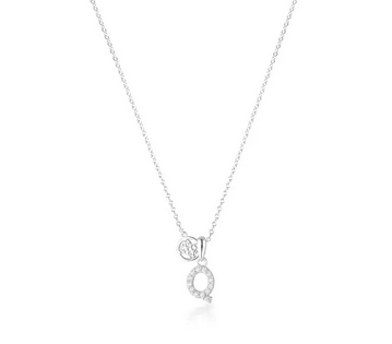 Luxury Letter "Q" initial Pendant -SS