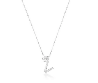 Luxury Letter "V" initial Pendant -SS