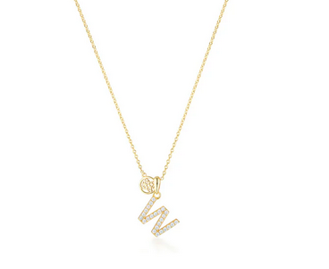 Luxury Letter "W" initial Pendant - GP