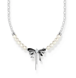 Romance Bow Necklace with Freshwater Pearls