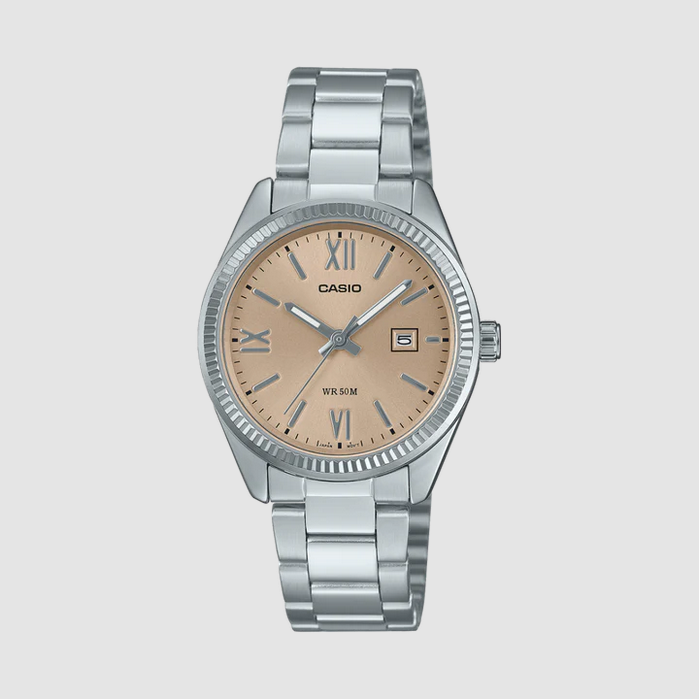 Classic Ladies Metal Analog Watch - Beige Dial