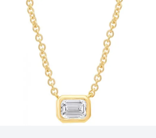Emerald Cut Lab Diamond Necklace