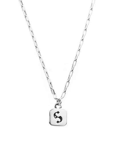 S Logo Tag Necklace - SS