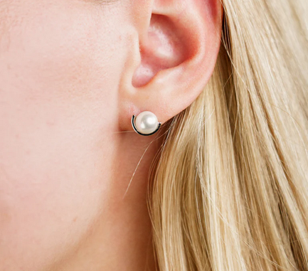 Crescent Nine-2-Five Pearl Earrings -SSRP