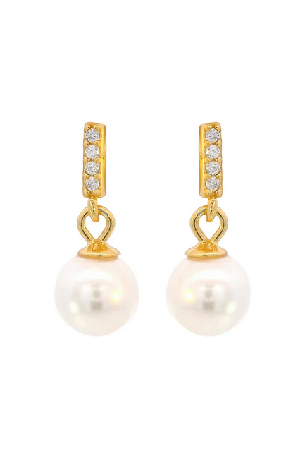 Adagio Effortless Glow Bar Dangle Pearl Earrings - SSGP