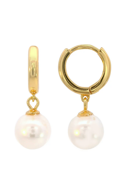 Nine-2-Five Pearl Hoop Earrings - SSGP