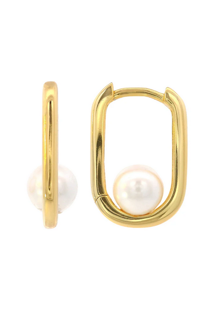 Nine-2-Five Pearl Oval Hoops - SSGP
