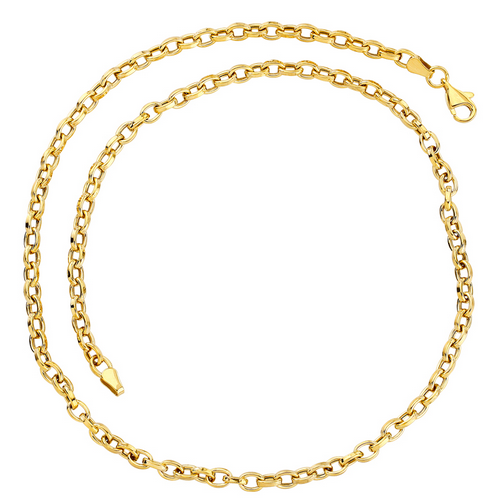 9ct YG and SS Bonded Cable Chain - 45cm
