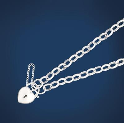 Oval Belcher Locket Bracelet - 19cm - SS
