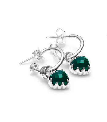 Moodstone Love Anchor Earrings - SS
