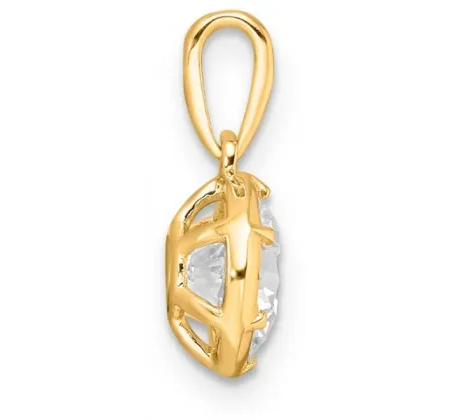 LAB Diamond Bezel Set Pendant - 9K YG TDW = 1.00ct  F VS