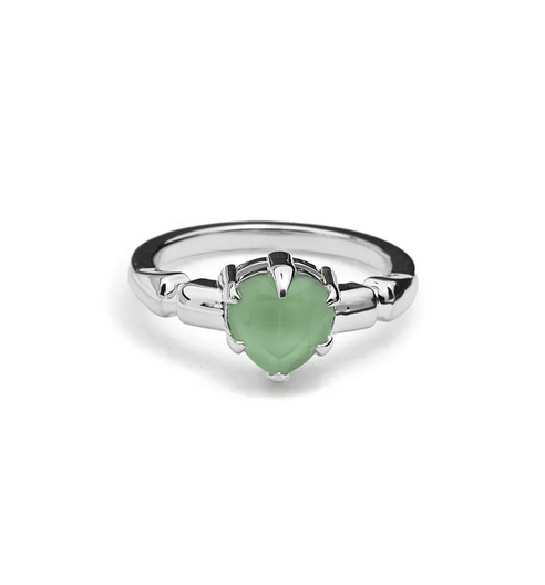 Precious Punk Green Amethyst Ring - SS - Size Q