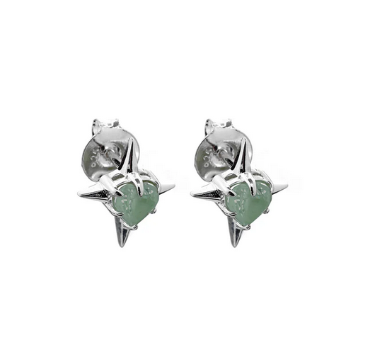 Precious Punk Green Amethyst Stud Earrings - SS