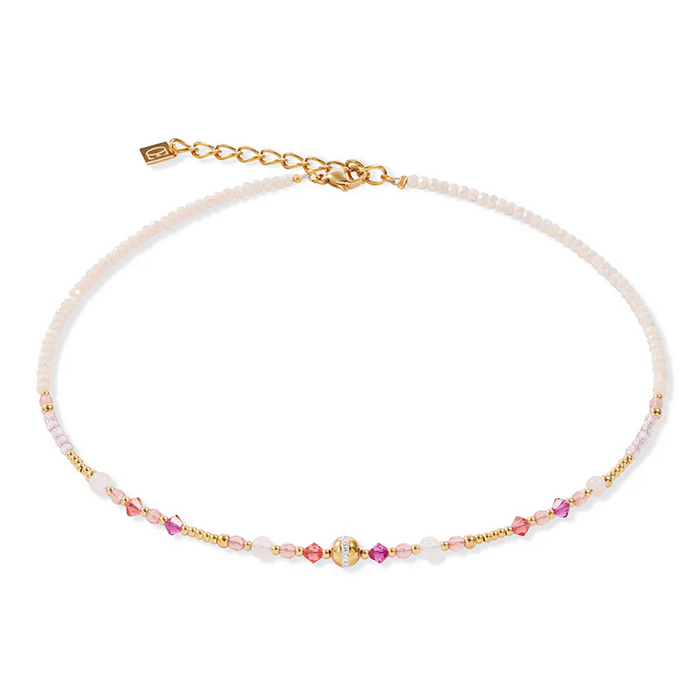 Natural Rose Quartz & Gold necklace.