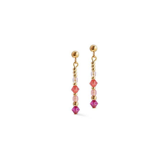 Natural Rose Quartz & Gold earrings.