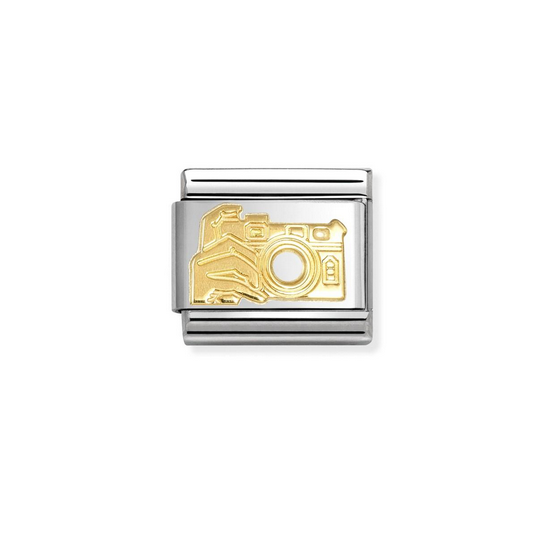Camera in 18K gold on stainless steel.