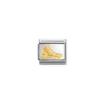 Trekking / Hiking Shoe in 18K gold on stainless steel.
